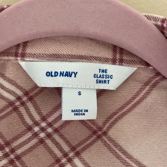 Old Navy brand soft pink plaid flannel - Picture 2 of 2